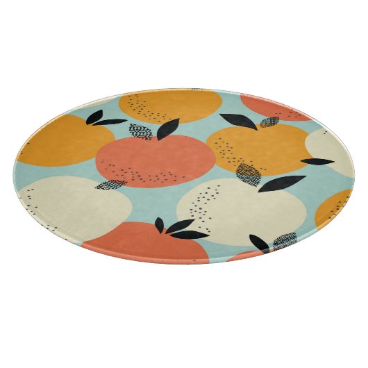 Sinaasappels Pattern: Levendig naadloos ontwerp. Snijplank (Hoek)