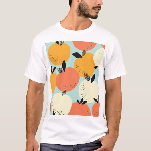 Sinaasappels Pattern: Levendig naadloos ontwerp. T-shirt (Voorkant)
