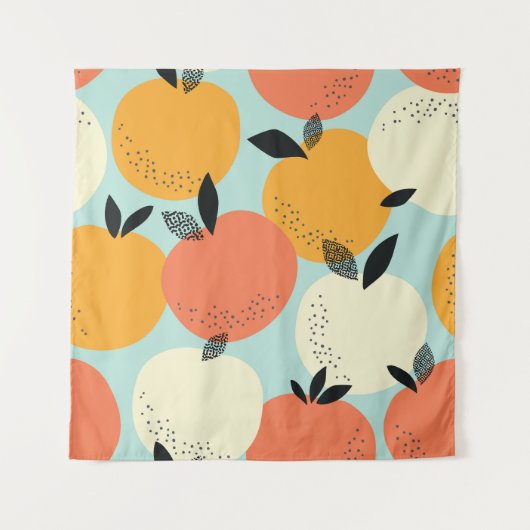 Sinaasappels Pattern: Levendig naadloos ontwerp. Wandkleed (Voorkant)