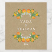 Sinaasappels per land wijn etiket (Enkel label)