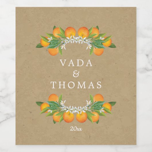 Sinaasappels per land wijn etiket