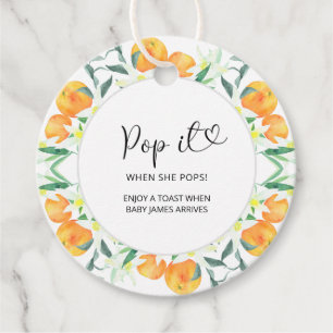 Sinaasappels Pop het als ze baby shower pop Bedankjes Labels