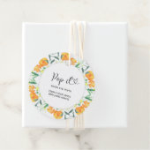 Sinaasappels Pop het als ze baby shower pop Bedankjes Labels (In situ)