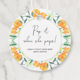 Sinaasappels Pop het als ze baby shower pop Bedankjes Labels