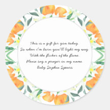 Sinaasappels - Prayer Kandle Label