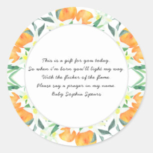 Sinaasappels - Prayer Kandle Label