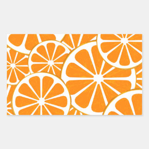 sinaasappels. rechthoekige sticker