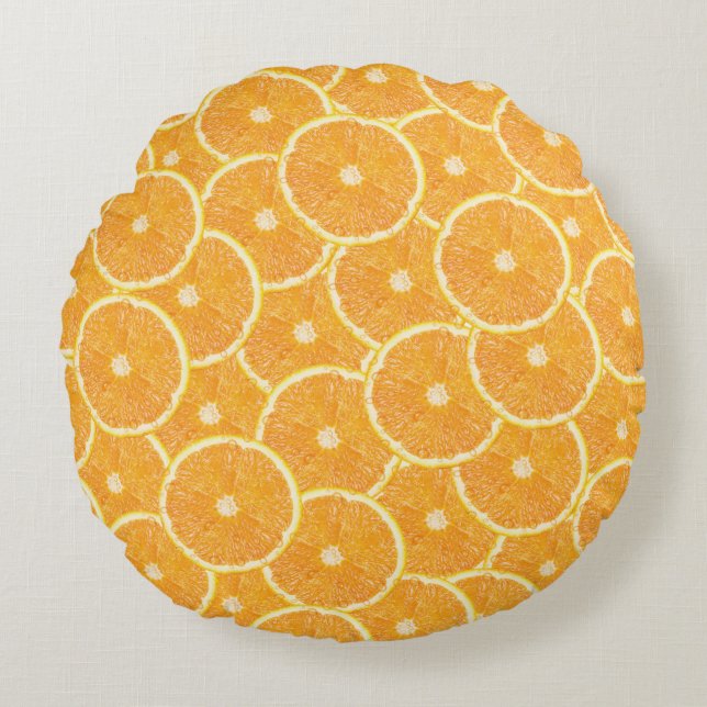 Sinaasappels Rond Kussen (Voorkant)