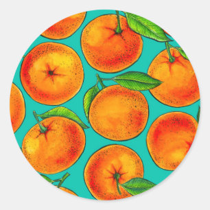 Sinaasappels Ronde Sticker