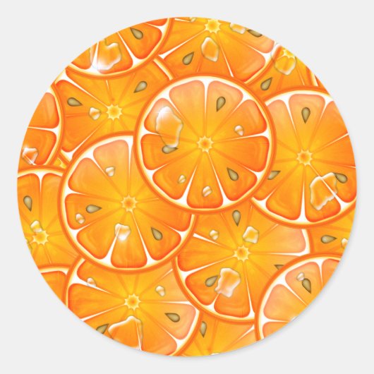 sinaasappels ronde sticker (Voorkant)