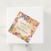 Sinaasappels Roze Bloemen Weinig Schattige Baby sh Bedankjes Labels (In situ)