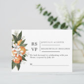 Sinaasappels RSVP bruiloft insert kaart (Staand voorkant)