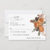 Sinaasappels Rustic Holiday no Meal RSVP Kaartje (Voorkant)