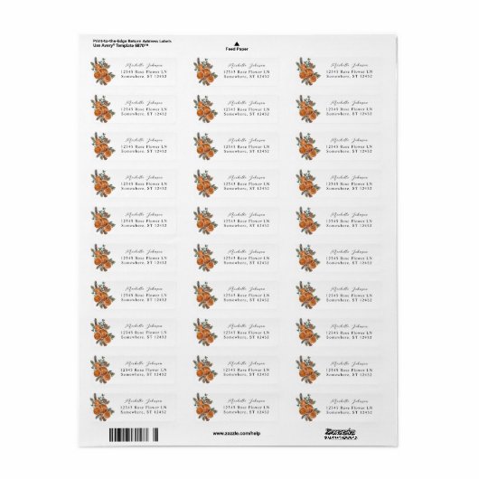 Sinaasappels Rustic Holiday Return Address Label 2 (Full Sheet)