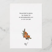 Sinaasappels Rustische feestdag Thanksgiving Folie Uitnodiging (Achterkant)