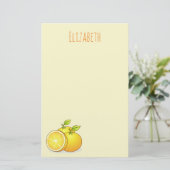 Sinaasappels schattig fruit briefpapier (Staand voorkant)