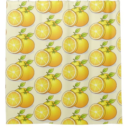 Sinaasappels schattig fruit douchegordijn (Voorkant)