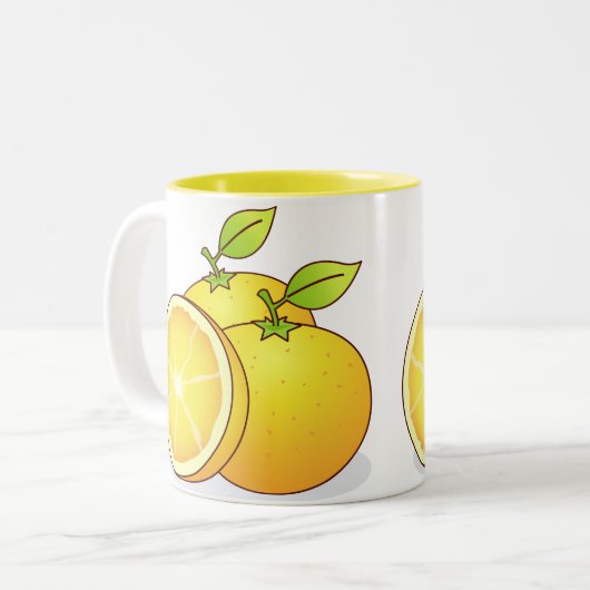 Sinaasappels schattig fruit tweekleurige koffiemok (Voorkant links)