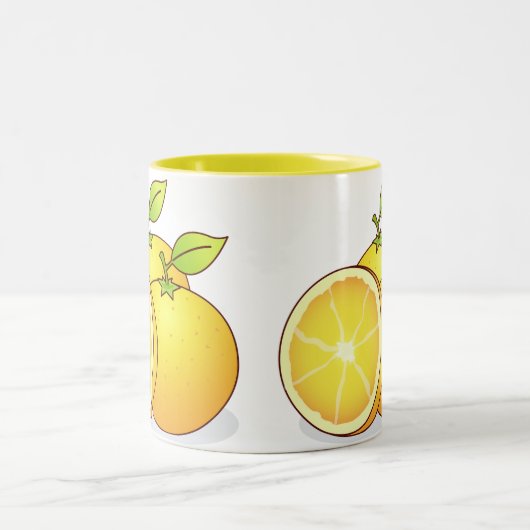 Sinaasappels schattig fruit tweekleurige koffiemok (Center)