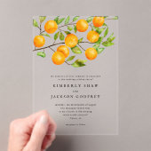 Sinaasappels Summer Garden Wedding Acryl Uitnodigingen (Insitu (Draagbaar))