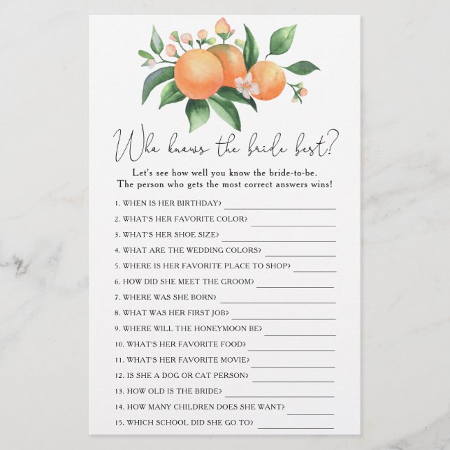 Sinaasappels tak - Wie kent de beste game op de ra (Voorkant)