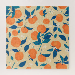Sinaasappels takken: beige achtergrond patroon legpuzzel