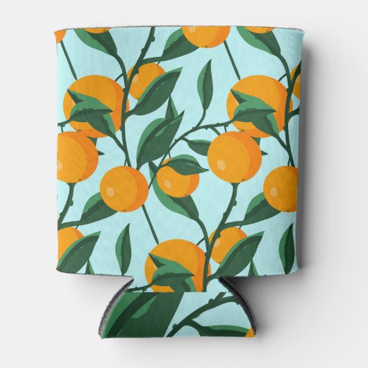 Sinaasappels takken, citrus  print. blikjeskoeler (Voorkant)