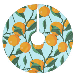 Sinaasappels takken, citrus  print. kerstboom rok