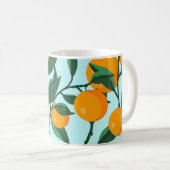 Sinaasappels takken, citrus  print. koffiemok (Voorkant rechts)