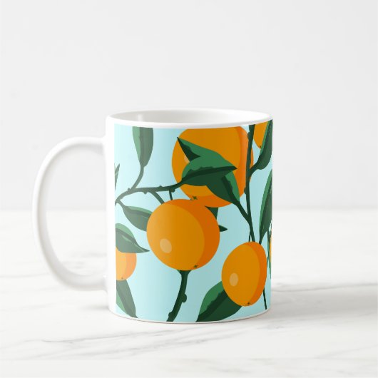 Sinaasappels takken, citrus  print. koffiemok (Links)