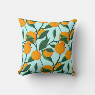 Sinaasappels takken, citrus print. kussen