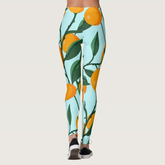 Sinaasappels takken, citrus  print. leggings (Achterkant)