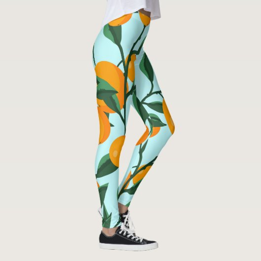 Sinaasappels takken, citrus print. leggings (Rechts)