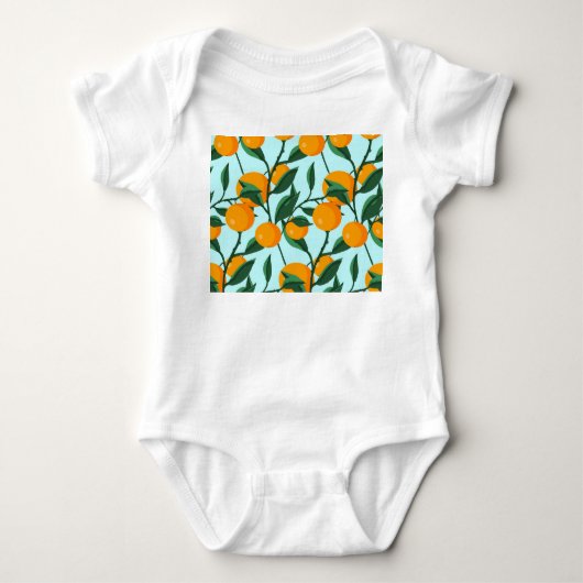Sinaasappels takken, citrus print. romper (Voorkant)
