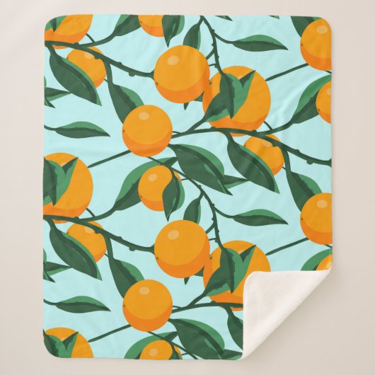 Sinaasappels takken, citrus  print. sherpa deken (Voorkant)