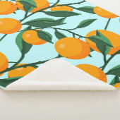 Sinaasappels takken, citrus  print. sherpa deken (3/4)