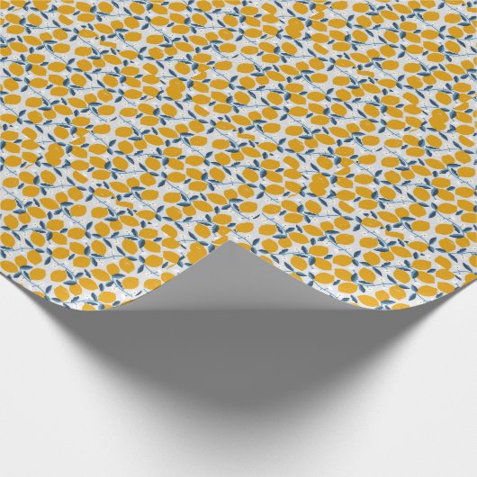 Sinaasappels, tangerines:  bloemmotief. cadeaupapier (Hoek)