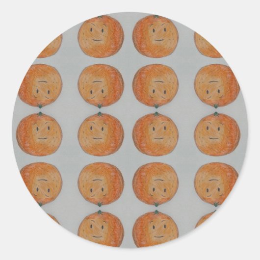 Sinaasappels tangerines mandarijnen citrusvruchten ronde sticker (Voorkant)