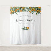 Sinaasappels Trouw achtergrond Fotobooth Wandkleed (Voorkant)