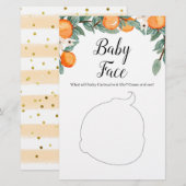 Sinaasappels Twin Baby shower Baby Gezichtsspel (Voorkant / Achterkant)