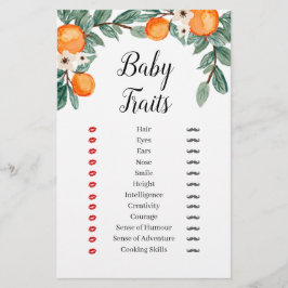 Sinaasappels Twin Baby shower Baby Traits spel