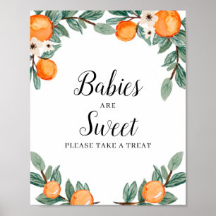 Sinaasappels Twin Baby shower Baby's zijn lief tek Poster