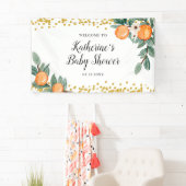 Sinaasappels Twin Baby shower grote banner (Insitu)