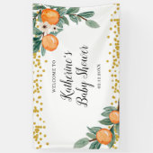 Sinaasappels Twin Baby shower grote banner (Verticaal)