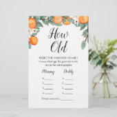 Sinaasappels Twin Baby shower Hoe oude ouders spel (Staand voorkant)