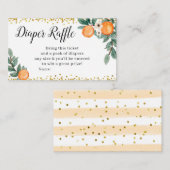 Sinaasappels Twin Baby shower Luier Raffle Informatiekaartje (Voorkant / Achterkant)