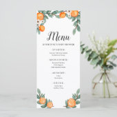 Sinaasappels Twin Baby shower Menu (Staand voorkant)