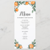 Sinaasappels Twin Baby shower Menu (Voorkant)
