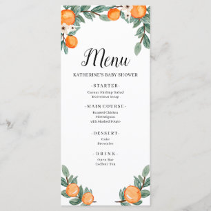 Sinaasappels Twin Baby shower Menu