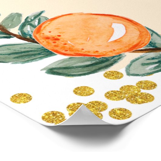 Sinaasappels Twin Baby shower Welkomstbord Poster (Hoek)